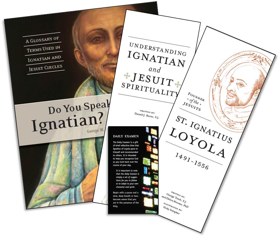 Orientation pack including Do You Speak Ignatian, Understanding Ignatian and Jesuit Spirituality, the Daily Examen, and St. Ignatius Loyola.