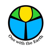 Sustainability logo with "One with the Earth" as motto