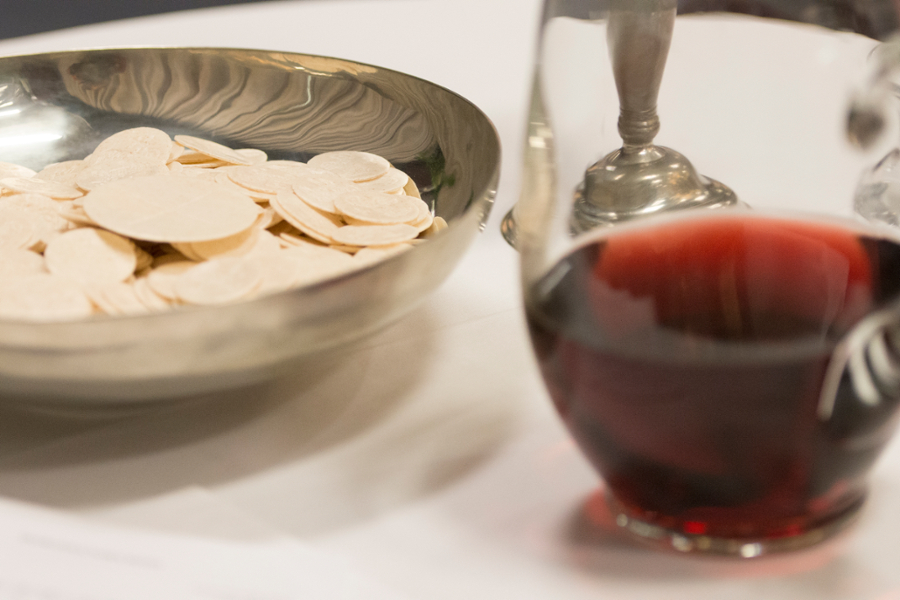 Communion wafers and wine