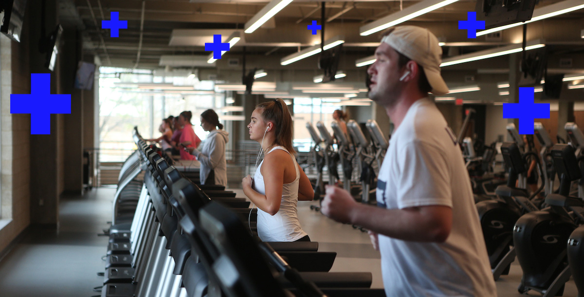 students running on treadmills