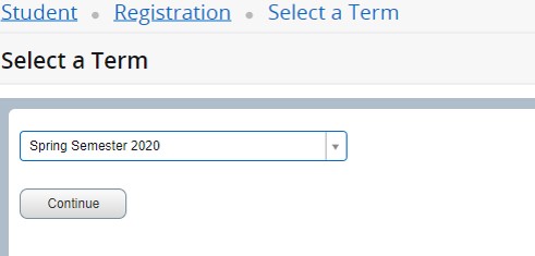 screenshot that shows select term