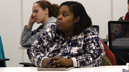 Student sitting at a desk