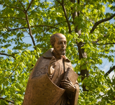 Statue of St. Ignatius on Xavier's campus