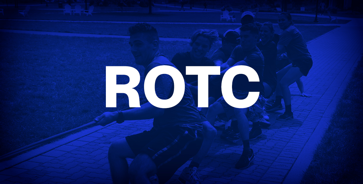 ROTC Alumni weekend image with blue background 