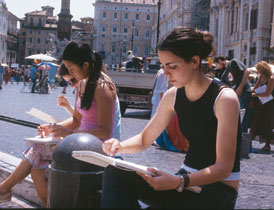 Students on a Study Abroad trip in Rome