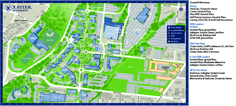 xavier university campus map Atm Locations Xavier Consumer Banking Auxiliary Services All xavier university campus map