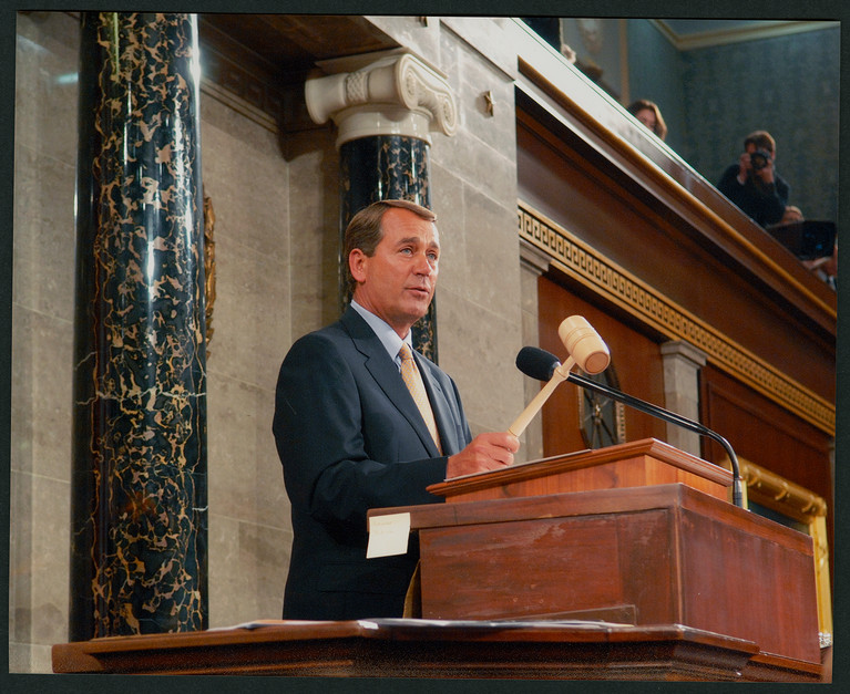 Speaker at podium