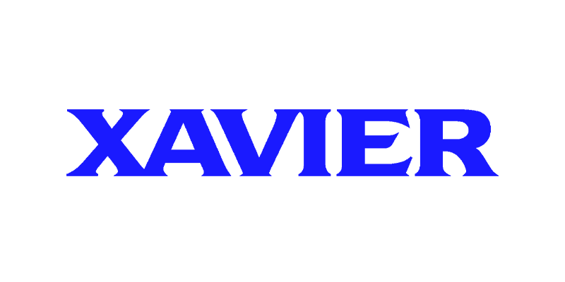 xavier wordmark light blue