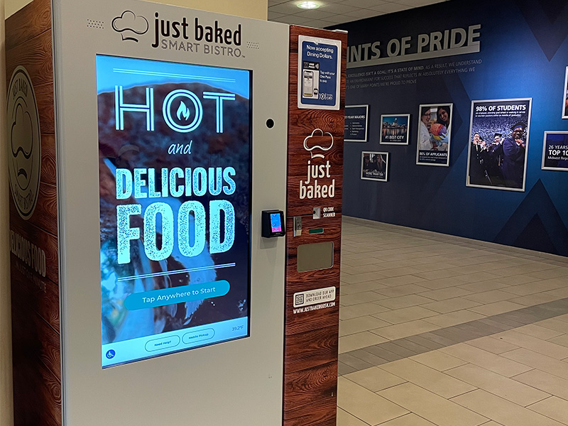 Just Baked vending machine in Justice Hall