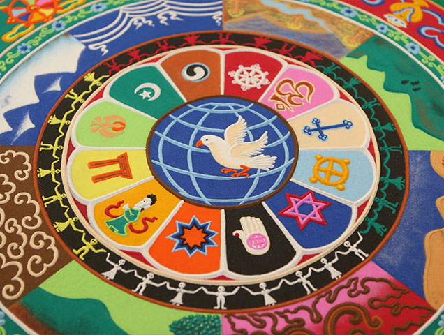 Colorful sand mandala