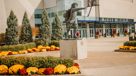 Photo of D'Artagnan Statue outside the Cintas Center