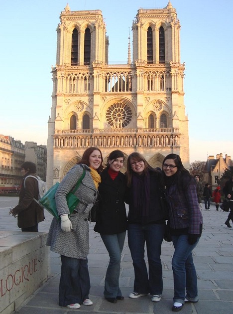 Students studying abroad in France