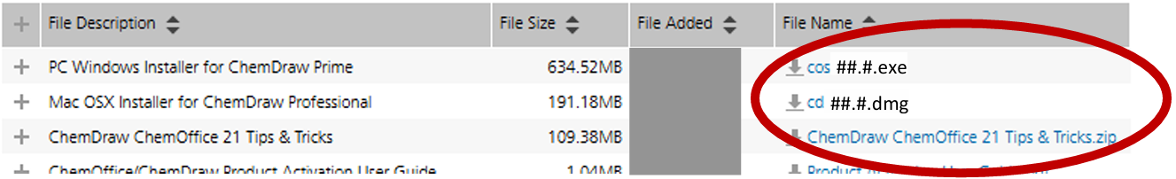 Screenshot of ChemDraw file description with file name highlighted