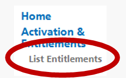 Screenshot of Home Activation and Entitlements with list entitlements below