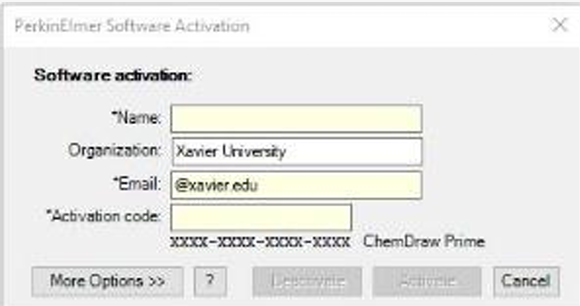 Chemdraw software activation form