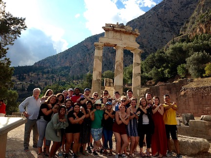 Students studying abroad in Delphi in 2017 photo