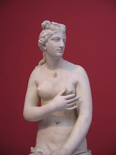 Statue of Venus bathing, a Greek goddess