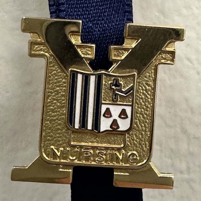 close-up of nursing pin