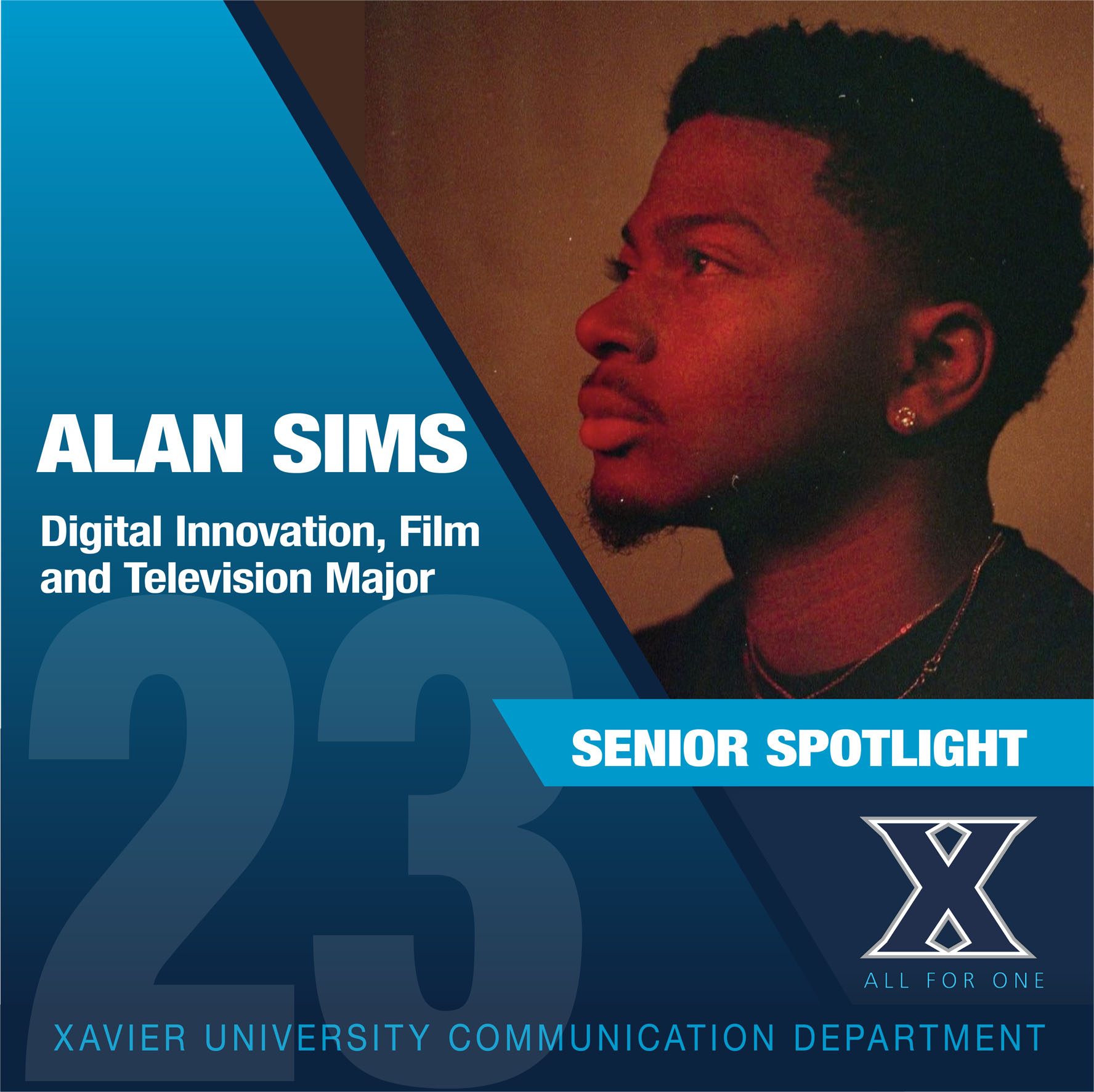 Image of Alan Sims, senior Digital Innovation, Film and Television major