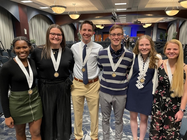 Six Community Engaged Fellows in a group during All Honors Day