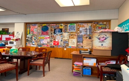 Photo of Classroom with Various Pieces of Artwork