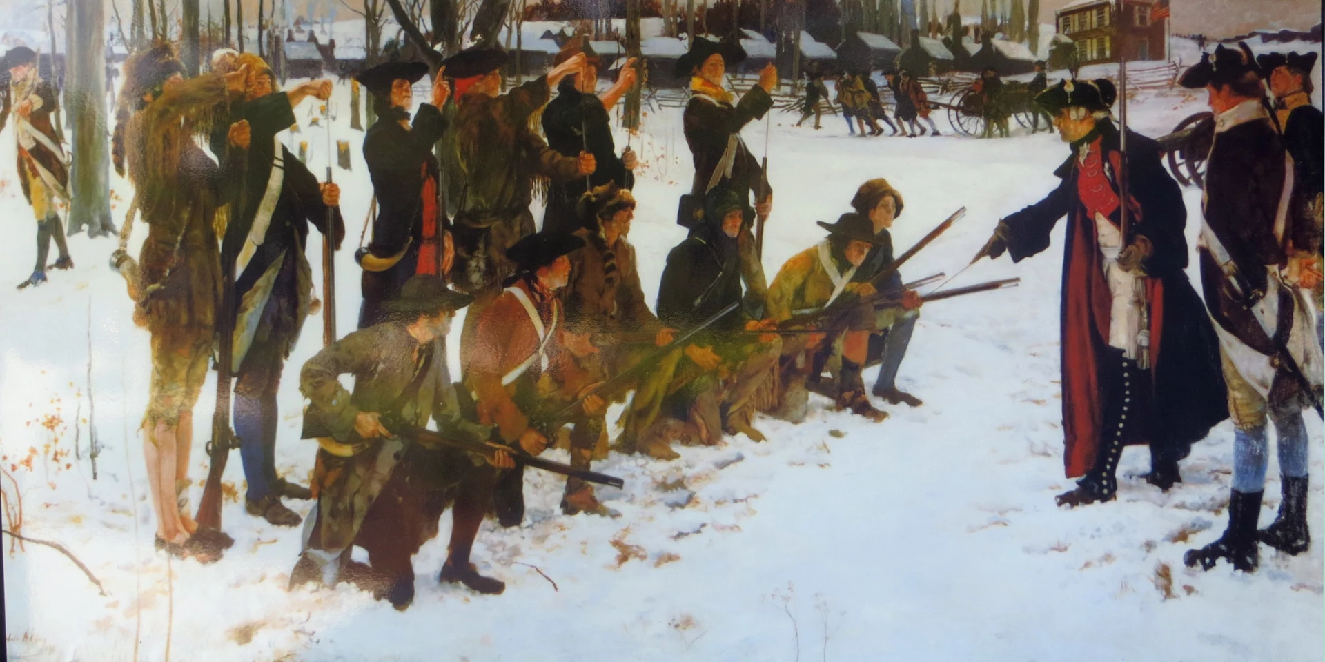 Painting of General Drilling Troops at Valley Forge