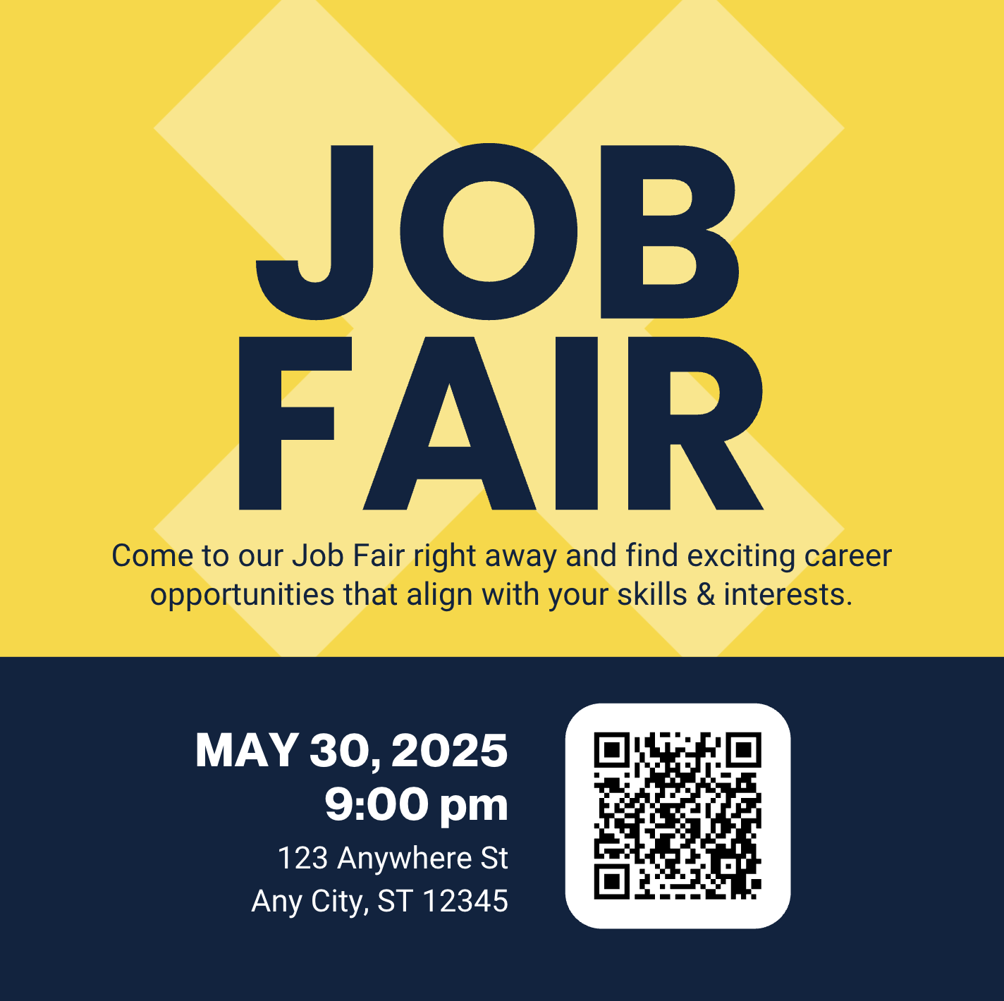 Social media template with large X