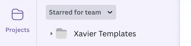 Starred templates in Canva