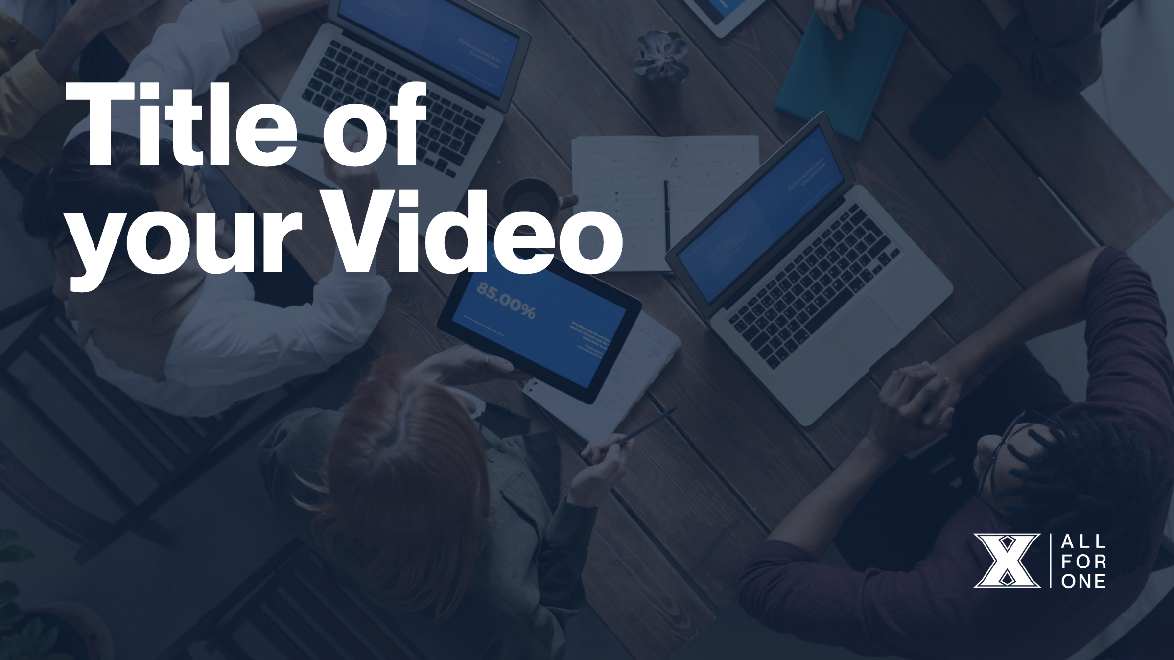 Video thumbnail template with one image in the background