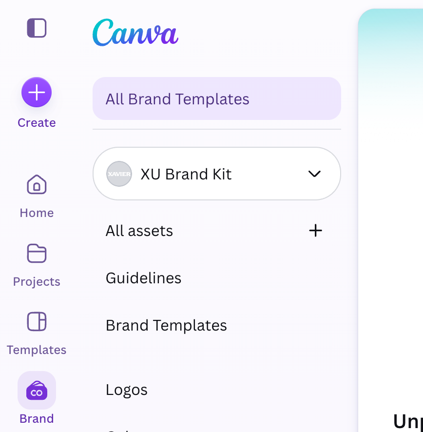 In Canva, choose Brand from the left navigation and then All Brand Templates