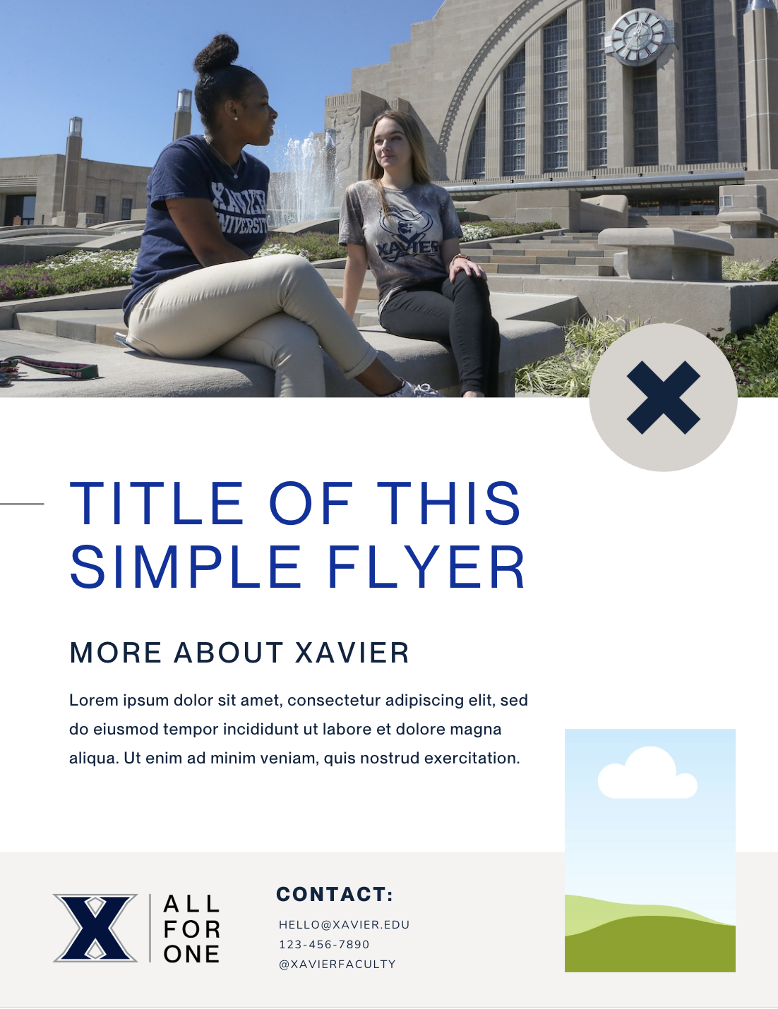 Flyer template B with images across top and text starting halfway down