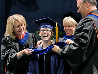 PsyD in Clinical Psychology student at a graduation ceremony