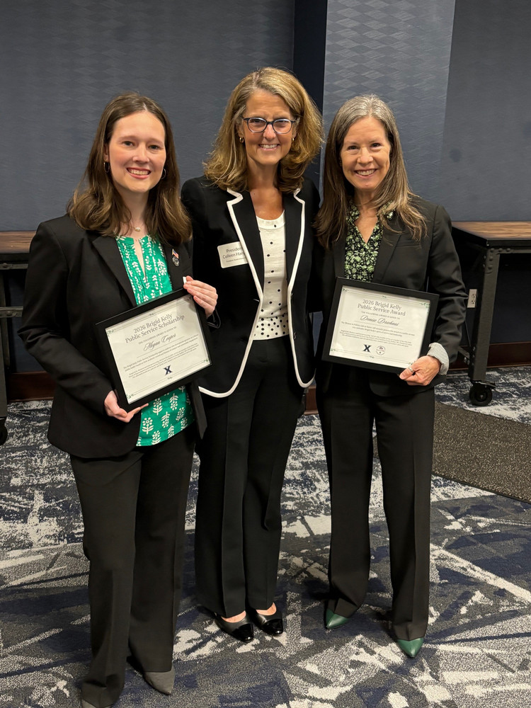 Brigid Kelly award photo with Denise Driehaus, Megan Cooper, and President Hanycz