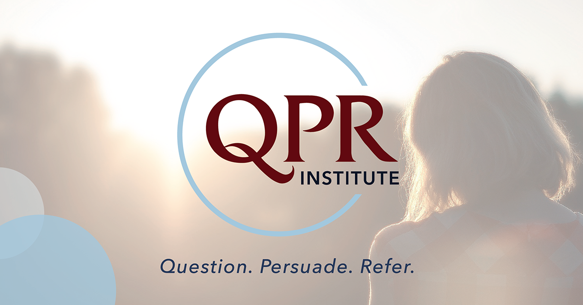 QPR Institute Graphic. Text reads: QPR Institute, Question. Persuade. Refer. 