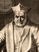 Etched drawing of Christopher Clavius, German Jesuit, mathematician, creator of the present calendar