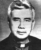 Black and white photo of Father Rutilio Grande