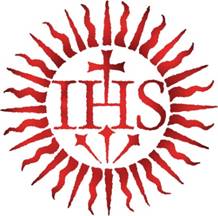 Image of the sunburst logo of the Seal of the Society of Jesus