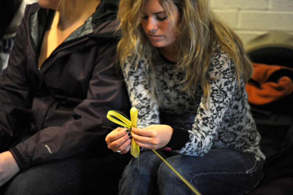 Person holding palm