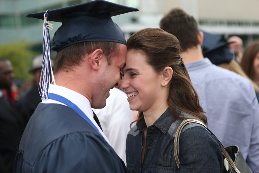 Xavier graduate shares moment with significant other