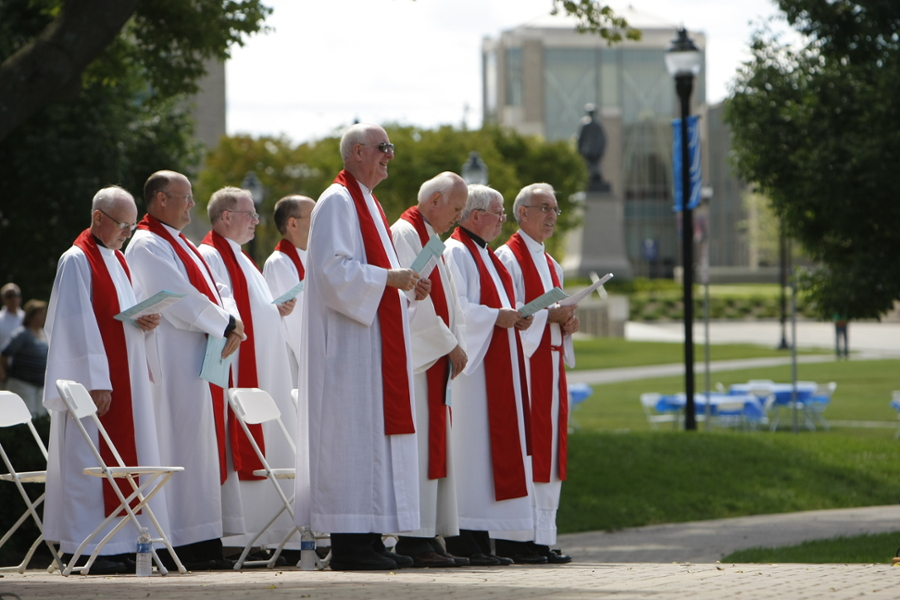 Service happening on Xavier University's Yard