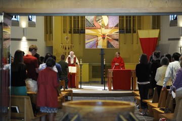 Priest presiding over Easter Mass