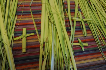 Crosses made from blades of grass