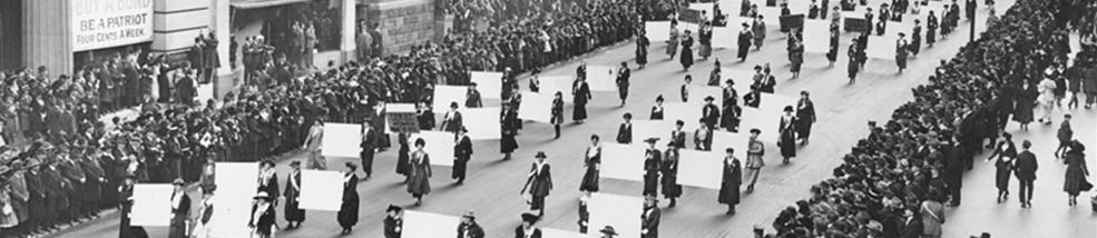 A group of women marching in protest