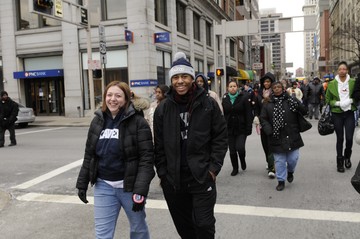 Xavier students marching