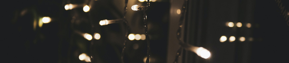 close up of string lights