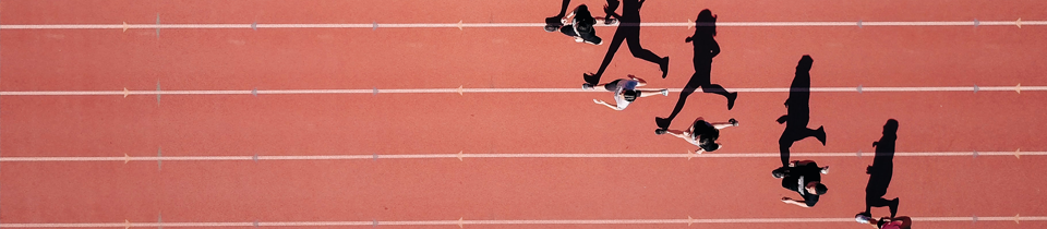 Aerial photo of Athletes running on a Track