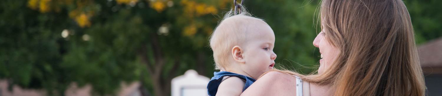 Mother holding her child