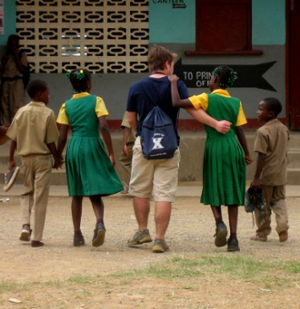 Xavier student volunteering over seas