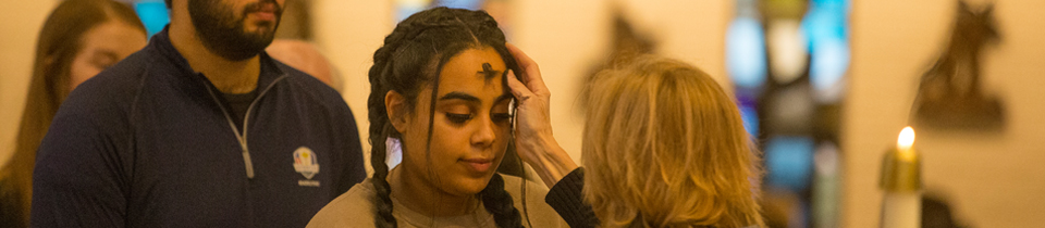 Photo of students smiling on Ash Wednesday
