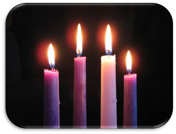 Lit Advent candles